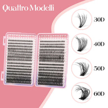 Carica l'immagine nel visualizzatore di Gallery, VEGCOO 640 Pezzi Ciglia Finte Extension Ciglia, 30D-40D-50D-60D Curl Ciglia Finte Ciuffetti, 8-16mm Kit di Extension per