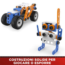 Carica l'immagine nel visualizzatore di Gallery, BANDAI - Meccano Junior Barile 150 pezzi - Kit di Costruzione 5 Modelli, 2 attrezzi, istruzioni, secchio con manico - Ki