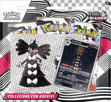 Carica l'immagine nel visualizzatore di Gallery, Pokémon: collezione con adesivi (Gothitelle) dell’espansione Scarlatto e Violetto - Fuoco Bianco del GCC (carta promozionale olografica e tre buste di espansione)