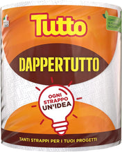 Carica l'immagine nel visualizzatore di Gallery, Tutto Nuova Bobina Dappertutto 400 Strappi 2 Veli, 1 Pezzo, Carta Multiuso Super Assorbente, 100% Made in Italy