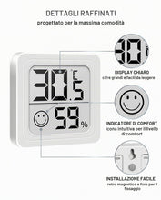 Carica l'immagine nel visualizzatore di Gallery, Termometro Digitale, Termometro Bianco 1 Pz, Alta Precisione LCD Grande, Monitoraggio Clima Stabile Ideale per Camera e 
