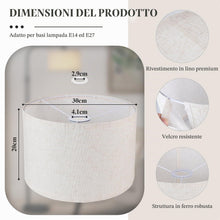 Carica l'immagine nel visualizzatore di Gallery, EFUTURETIME E14/E27 Paralume in Tessuto H20 × Ø 30cm Beige