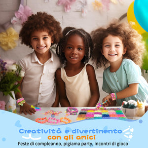 Uolifrem Elastici per Braccialetti Bambini, 29 Colori Elastici Braccialetti Kit, Fai Da Te Loom Bands Kit con Accessori，Starter kit di elastici, Regalo per Ragazze e Ragazzi