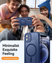 Carica l'immagine nel visualizzatore di Gallery, CANSHN Magnetica Cover per iPhone 12 Mini(5.4 Pollici), [Protezione Completa Della Fotocamera] Custodia Traslucida Opaca