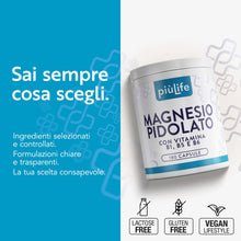 Carica l'immagine nel visualizzatore di Gallery, Magnesio Pidolato Puro 300 mg PiùLife con B1 B5 B6, 180 Capsule