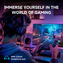 Carica l'immagine nel visualizzatore di Gallery, ECHTPower Controller Wireless per PS4, Joystick con Luci RGB per PS4/Pro/Slim/PC, Batteria da 1000mAH, Doppia Vibrazione, Giroscopio, jack per Cuffie da 3,5mm, Controller Ergonomico e Antiscivolo