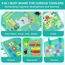 Carica l'immagine nel visualizzatore di Gallery, Busy Board Giochi Montessori 1 2 3 Anni Bambini,4 Strati Tavola Montessori 1 Anno,Pannello Sensoriale Valigetta Montesso