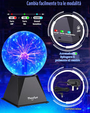 Carica l'immagine nel visualizzatore di Gallery, Theefun Sfera al Plasma 6 Pollici, Lampada al Plasma Magica Touch e Sound, Plasma Ball Interattivo Educativo di Fisica, 