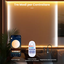 Carica l'immagine nel visualizzatore di Gallery, Gliztech 5M Striscia LED COB Bianca Compatibile con Bluetooth, da 3000k a 6500k Striscia Led 24V Dimmerabile, lluminazio