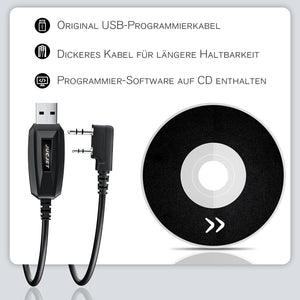 JUCJET Walkie Talkie Cavo di programmazione USB a 2 pin, compatibile con radio Baofeng serie JUCJET UV-5R UV-5RE BF-88E BF-888S Sistema informatico compatibile WinXP / Win7 / Win8 / Win10 (1 pezzo)