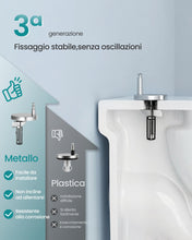 Carica l'immagine nel visualizzatore di Gallery, SONGMICS Sedile WC a Forma a D Lunga, Chiusura Rallentata, Sgancio Rapido