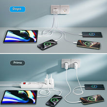Carica l'immagine nel visualizzatore di Gallery, Caricatore USB C 2 Pack, 40W 4-Porto Presa USB Caricatore Multipla USB A + Caricatore Rapido Tipo C, Spina USBC Alimenta