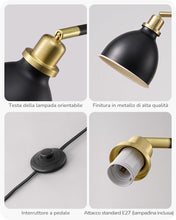 Carica l'immagine nel visualizzatore di Gallery, EDISHINE Lampada da Terra con Testa Regolabile in Metallo, LED, Nero