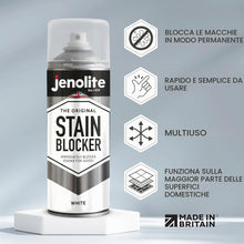 Carica l'immagine nel visualizzatore di Gallery, JENOLITE Vernice spray antimacchia | Bianco | 400 ml | Vernice sigillante per umidità | Vernice antimacchia per pareti e