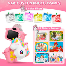 Carica l'immagine nel visualizzatore di Gallery, CAMCLID Macchina Fotografica Bambini, 2.0 Pollici Fotocamera Digitale Bambini 1080P HD Videocamera con Scheda 32 GB, Regalo Giocattolo di Natale &amp; Compleanno per Ragazze Ragazzi da 3-12 Anni (Rosa)