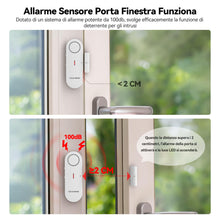 Carica l'immagine nel visualizzatore di Gallery, TechRise Allarme Casa Senza Fili Allarme Antifurto Sensore Allarme Porta, 3 Impostazioni Volume Antifurto Casa Con Campa