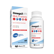 Carica l'immagine nel visualizzatore di Gallery, Omega3 Multi Azione, 60 Perle Softgel da 1.4 g, Integratore di Acidi Grassi Essenziali per Salute Cardiovascolare e Cere
