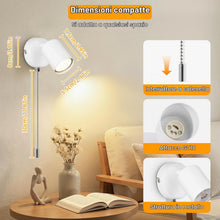 Carica l'immagine nel visualizzatore di Gallery, Dehobo Applique da Parete Interno GU10 con Interruttore a Tirante, Regolabile, Lampada da Parete interno in Metallo Adat