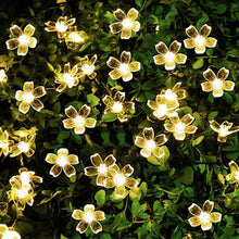 Carica l'immagine nel visualizzatore di Gallery, JZK 6.5m Impermeabile catena luminosa led solare da esterno interno fiore stringa lucine luci a LED bianco caldo per dec