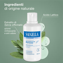 Carica l'immagine nel visualizzatore di Gallery, Saugella Dermoliquido, Detergente Intimo Quotidiano, pH Fisiologico, 500 ml