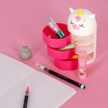 Carica l'immagine nel visualizzatore di Gallery, Legami - Organiser da Scrivania, Desk Organiser con 3 Cassetti ad Apertura Laterale, Scomparto Superiore con Chiusura a Scorrimento, Tema Unicorn