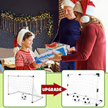 Carica l'immagine nel visualizzatore di Gallery, Dreamon Set di 2 Porte da Calcio per Bambini con Palla e Pompa, Porta da Calcio da Giardino Giocattolo Sportivo per Este