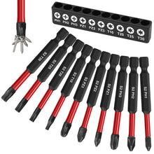 Carica l'immagine nel visualizzatore di Gallery, Flintronic 10 Pezzi Inserti per Avvitatore, Punte per Cacciavite Magnetico PZ/PH, Cacciavite Magnetiche Impulsi 1/4'', T
