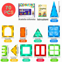 Carica l'immagine nel visualizzatore di Gallery, 70Pcs Giocattoli da Costruzione Magnetici, Set di Costruzioni Giocattolo Magnetiche, Giocattoli Educativi da Costruzione