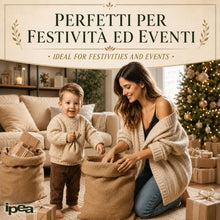 Carica l'immagine nel visualizzatore di Gallery, IPEA Sacchi in Juta di Grandi Dimensioni – 80 x 50 cm – 5 PEZZI – Sacco in Tessuto Vera Iuta per Fai da Te, Arredamento,