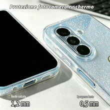 Carica l'immagine nel visualizzatore di Gallery, Cover Compatibile con Samsung Galaxy A27 5G, con 3 Pezzi Vetro Temperato Pellicola Protettiva, Glitter e Antimpronta Cus