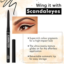 Carica l&#39;immagine nel visualizzatore di Gallery, Rimmel London ScandalEyes Exaggerate Eye Definer, Matita Occhi Automatica Waterproof a Lunga Durata dal Colore Intenso e Tratto Ultra Preciso, 001 Intense Black - 0.35g