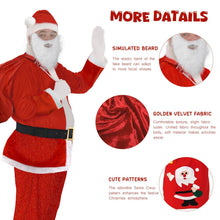 Carica l'immagine nel visualizzatore di Gallery, CIRULLI Costume babbo natale,Vestito babbos natales uomo, Pantaloni con fascia elastica, Costume universale da Babbo Natale taglie forti, Set festa di Natale, Cosplay