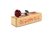 Carica l'immagine nel visualizzatore di Gallery, Forging Art Bcn® Rosa Eterna in Ferro Forgiato a Mano - Regalo di San Valentino, Festa della mamma, 6° anniversario di matrimonio, Nozze di Ferro (Rosso/Nero)