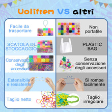 Carica l&#39;immagine nel visualizzatore di Gallery, Uolifrem Elastici per Braccialetti Bambini, 29 Colori Elastici Braccialetti Kit, Fai Da Te Loom Bands Kit con Accessori，Starter kit di elastici, Regalo per Ragazze e Ragazzi