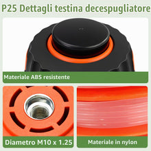 Carica l'immagine nel visualizzatore di Gallery, Testina per decespugliatore P25, adatta per McCulloch B26PS T26CS MT260CLS