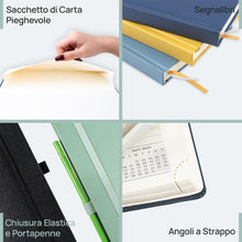 Carica l&#39;immagine nel visualizzatore di Gallery, POPRUN Agenda 2024 2025 Settimanale Verticale 22 x 16,5 cm, Diario Scuola 17 Mesi da Ago.2024 a Dic.2025, Copertina Rigida, Carta Spessa da 80 GSM, Rosa Chiaro