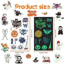 Carica l'immagine nel visualizzatore di Gallery, ACWOO Tatuaggi Temporanei per Bambini, 10 Fogli Luminosi Halloween Tatuaggi Set, Halloween Impermeabile Temporaneo Tattoos per Compleanno Regalo Festa di Halloween Cosplay Decorazioni