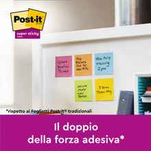 Carica l'immagine nel visualizzatore di Gallery, Post-it Foglietti Super Sticky, 6 Blocchetti (540 Fogli), 76 mm x 76 mm