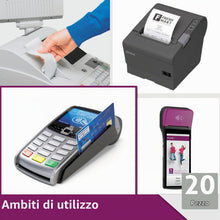 Carica l'immagine nel visualizzatore di Gallery, LYNNE - Rotoli POS 57x35x12 di carta termica per ricevute Bancomat - Rotolini compatibili con dispositivi POS - Rotolo 5