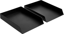 Carica l'immagine nel visualizzatore di Gallery, Amazon Basics Rettangolare Plastic Organizer Ripiano portacorrispondenza, confezione da 2, 24.6 x 5.6 x 33 cm, Nero