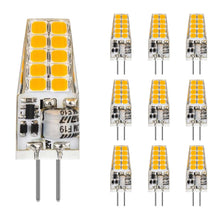 Carica l'immagine nel visualizzatore di Gallery, G4 LED bianco caldo 12V 2700K, attacco bipolare 3W 380lm Lampadina LED T3 equivalente 30W G4 alogena, senza sfarfallio, 