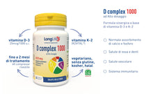 Carica l'immagine nel visualizzatore di Gallery, LongLife® D complex 1000 | Integratore vitamina D3 e vitamina K2 naturale | Alto dosaggio | Benessere delle ossa | Difes