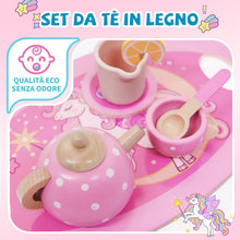 Carica l'immagine nel visualizzatore di Gallery, Unicorno Set da Tè Giochi in Legno, Accessori Cucina Bambini Legno, Gioco Ruolo Tea Party Montessori Educativo, Unicorno Bambina Regalo 2 3 4 5 6 Anni, Giocattoli Giochi Bambina Bimba 2 3 4 5 6 Anni