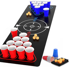 Carica l'immagine nel visualizzatore di Gallery, Faburo Tappeto da Gioco per Bere Birra-Pong (1.8 x 0.6 m), Birra Pong Tazze