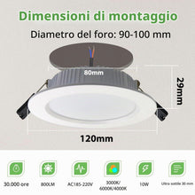 Carica l'immagine nel visualizzatore di Gallery, 4x Faretti LED da Incasso per Cartongesso 10W, 3000K, 4000K, 6000K, 230V