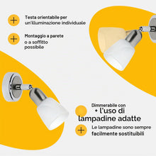Carica l'immagine nel visualizzatore di Gallery, Lampada BRILLIANT Sofia spot da parete ferro/cromo | 1x D45, E14, 40W, adatto per proiettori a caduta (non inclusi) | Sc