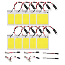 Carica l'immagine nel visualizzatore di Gallery, HUAZIZ 10 Pezzi Luce bianca brillante 300 Lums COB 48-SMD 12V LED per l'illuminazione Interna dell'auto Lampada a Pannel