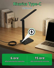 Carica l'immagine nel visualizzatore di Gallery, Carehabi Lampada da scrivania a LED, lampada da tavolo dimmerabile, lampada scrivania a LED ricaricabile con 5 colori e 