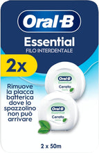 Carica l'immagine nel visualizzatore di Gallery, Oral-B Filo Interdentale Cerato, Essential Floss, Cerato, Menta 2x50m
