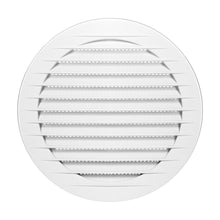 Carica l'immagine nel visualizzatore di Gallery, Griglia di Ventilazione Rotonda con Rete Antinsetti Realizzata in ABS Griglia Aerazione Bianca (bianco - Ø120 mm)